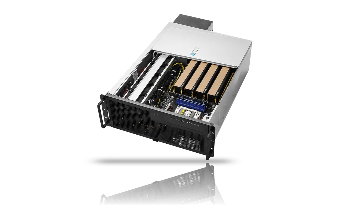 4U4G-TURIN/HPR — 4U rack · 4× RTX PRO 6000 + display GPU